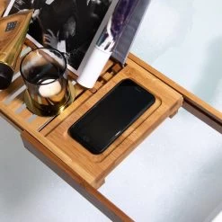 QUVIO Badrekje Voor Boek Of Tablet En Een Wijntje 15 QUVIO Badrekje Voor Boek Of Tablet En Een Wijntje -Badkamermeubels Winkel 10023118