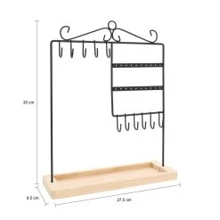 LYVION Sieradenrekje - Hout En Metaal - Zwart -Badkamermeubels Winkel 10067231