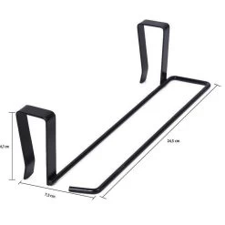 QUVIO Handdoekhouder Metaal - Zwart -Badkamermeubels Winkel 10081342