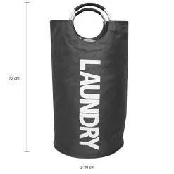 QUVIO Wasmand Met Handvaten - LAUNDRY - Antraciet -Badkamermeubels Winkel 10184400