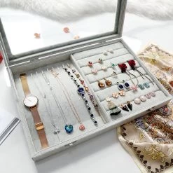 LYVION Sieradendoos Grijs -Badkamermeubels Winkel 10195545