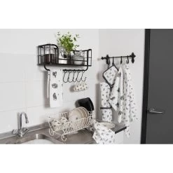 Clayre & Eef Gastendoekje 40x66 Cm Grijs Wit Katoen Katten Toilet -Badkamermeubels Winkel 10213033