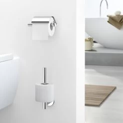 Zack Scala Toiletrolhouder Met Klep Glans -Badkamermeubels Winkel 10230564