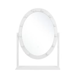 Beliani - ROSTRENEN - Make-up Spiegel - Wit - IJzer