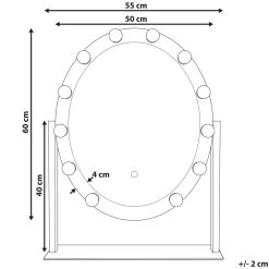 Beliani - ROSTRENEN - Make-up Spiegel - Wit - IJzer -Badkamermeubels Winkel 10237068