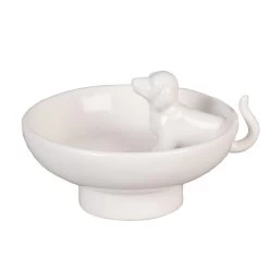 Clayre & Eef Sieraden Schaaltje Hond 10x8x6 Cm Wit Keramiek Rond