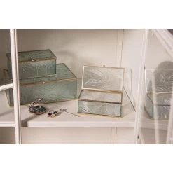 Clayre & Eef Sieradendoos 25x17x8 Cm Glas Rechthoek Juwelendoos -Badkamermeubels Winkel 10376086