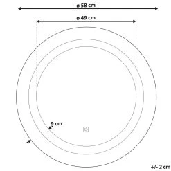 Beliani - SELUNE - LED-spiegel - Zilver - Synthetisch Materiaal 16 Beliani - SELUNE - LED-spiegel - Zilver - Synthetisch Materiaal -Badkamermeubels Winkel 10383835