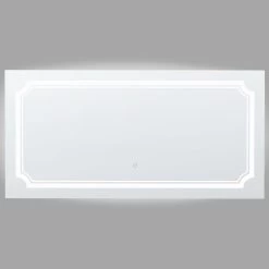 Beliani - ARROMACHNES - LED-spiegel - Zilver - Glas -Badkamermeubels Winkel 10414785