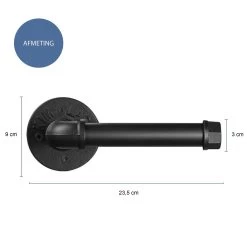 QUVIO Toiletrolhouder - Zwart -Badkamermeubels Winkel 10438901
