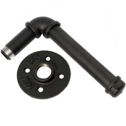 QUVIO Toiletrolhouder - Zwart -Badkamermeubels Winkel 10438905