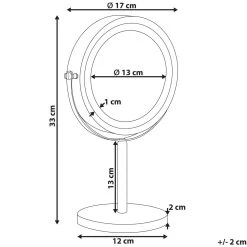Beliani - TUCHAN - Make-up Spiegel - Zwart - IJzer -Badkamermeubels Winkel 10464952