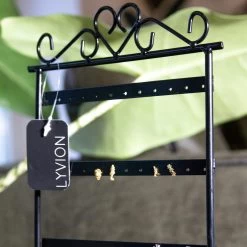 LYVION Oorbellenrekje Zwart 12 LYVION Oorbellenrekje Zwart -Badkamermeubels Winkel 10467159