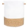 QUVIO Wasmand Rond Met Kurk Look Onderkant -L -Badkamermeubels Winkel 10591419