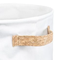 QUVIO Wasmand Rond Met Kurk Look Onderkant -L -Badkamermeubels Winkel 10591432