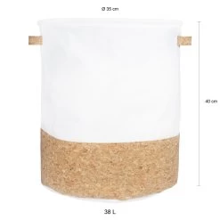 QUVIO Wasmand Rond Met Kurk Look Onderkant -L -Badkamermeubels Winkel 10591433