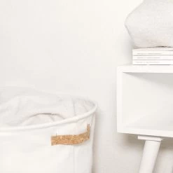 QUVIO Wasmand Rond Met Kurk Look Onderkant -L -Badkamermeubels Winkel 10591448