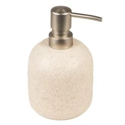 Clayre & Eef Zeepdispenser Ø 8x14 Cm Beige Keramiek Zeeppompje