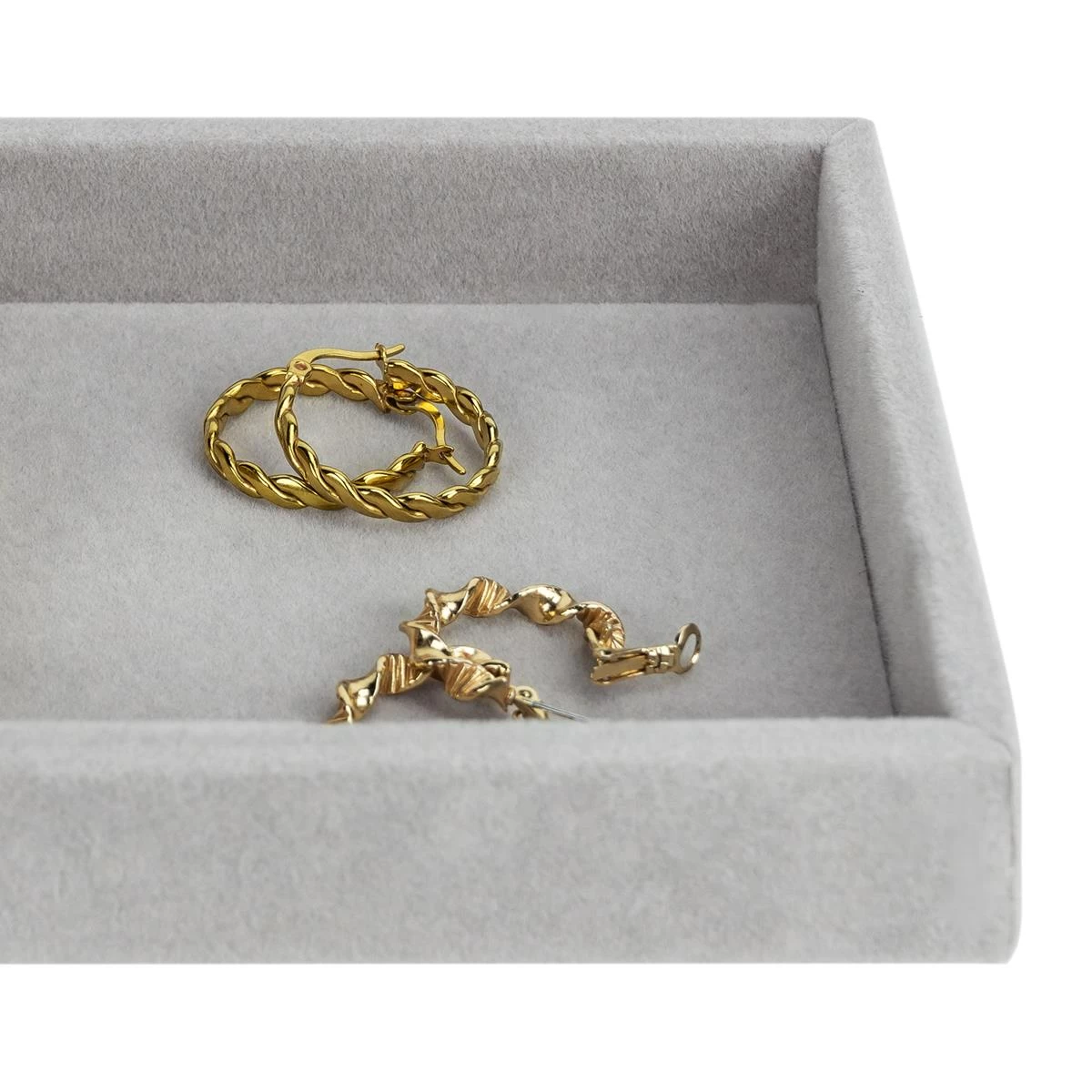 LYVION Sieradendoos - Fluweel - Grijs 6 LYVION Sieradendoos - Fluweel - Grijs - Image 4