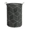 QUVIO Wasmand Rond Stof - Hexagon - Zwart -Badkamermeubels Winkel 10676075