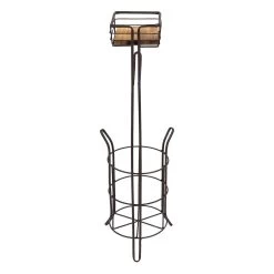 Clayre & Eef WC Rol Houder 23x21x70 Cm Bruin Ijzer Hout -Badkamermeubels Winkel 10701453