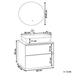 Beliani - MANZON - Badkamermeubel - Wit - MDF -Badkamermeubels Winkel 10732197