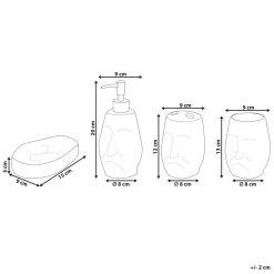 Beliani - BARINAS - Badkamerset - Wit - Dolomiet -Badkamermeubels Winkel 10760793