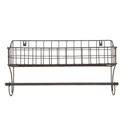 Clayre & Eef Handdoekhouder 44x12x25 Cm Bruin Ijzer Handdoekhaak -Badkamermeubels Winkel 10787334