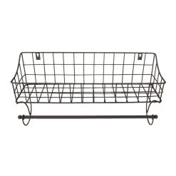 Clayre & Eef Handdoekhouder 44x12x25 Cm Bruin Ijzer Handdoekhaak -Badkamermeubels Winkel 10787335
