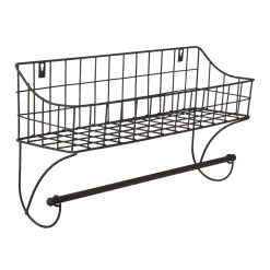 Clayre & Eef Handdoekhouder 44x12x25 Cm Bruin Ijzer Handdoekhaak -Badkamermeubels Winkel 10787346