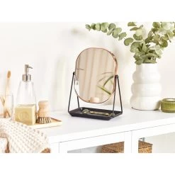 Beliani - CORREZE - Tafel Spiegel - Rosegoud - Metaal 11 Beliani - CORREZE - Tafel Spiegel - Rosegoud - Metaal -Badkamermeubels Winkel 10798289