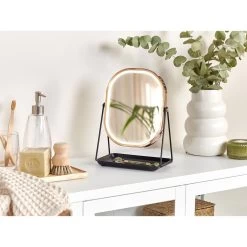 Beliani - DORDOGNE - Tafel Spiegel - Rosegoud - Metaal 11 Beliani - DORDOGNE - Tafel Spiegel - Rosegoud - Metaal -Badkamermeubels Winkel 10798332