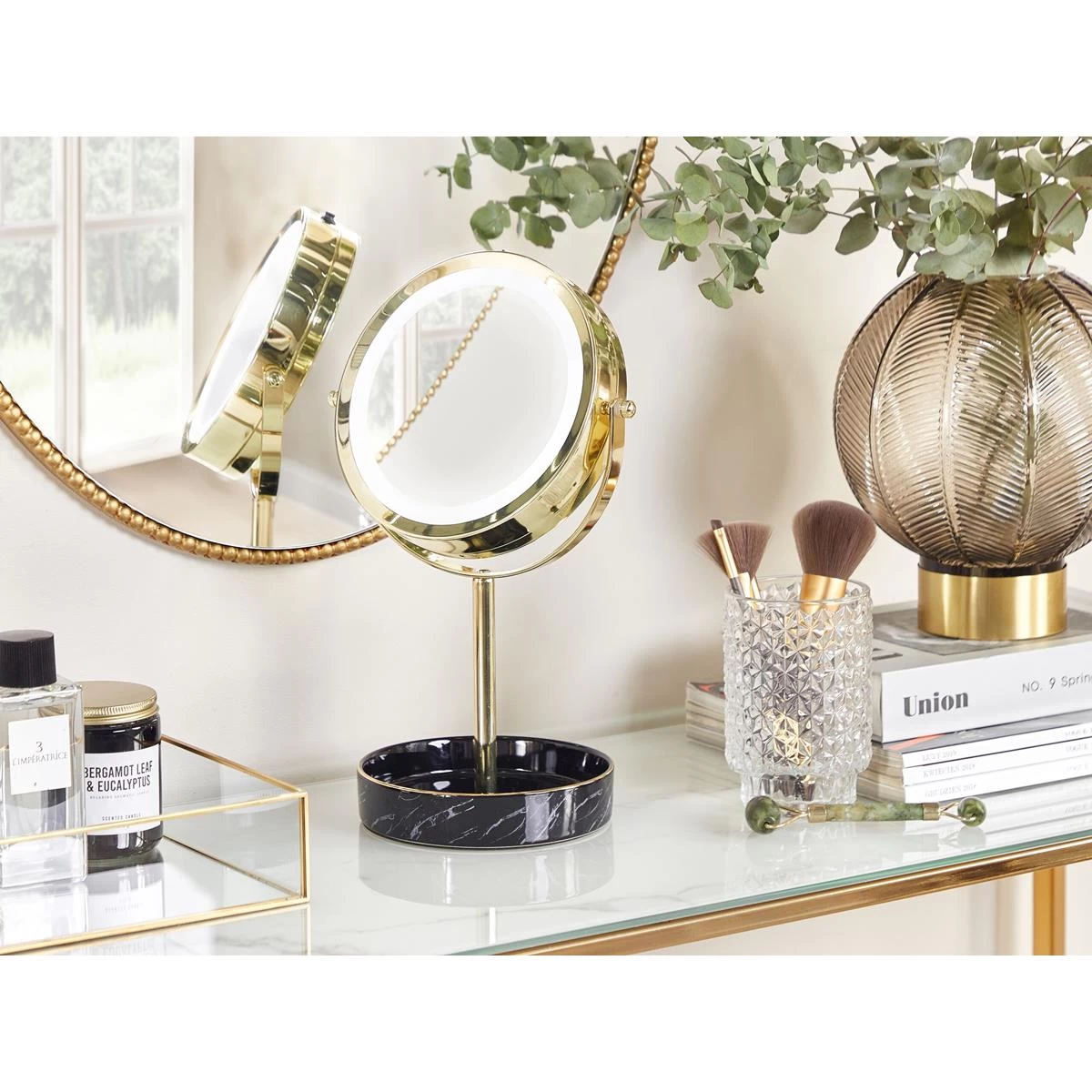 Beliani - SAVOIE - Make-up Spiegel - Goud|Zwart - IJzer 4 Beliani - SAVOIE - Make-up Spiegel - Goud|Zwart - IJzer - Afbeelding 2