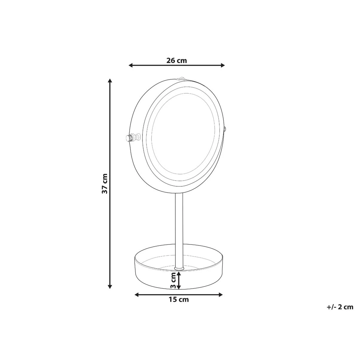 Beliani - SAVOIE - Make-up Spiegel - Goud|Zwart - IJzer 10 Beliani - SAVOIE - Make-up Spiegel - Goud|Zwart - IJzer - Afbeelding 8