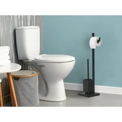Beliani - ULAPES - Toiletrol En Borstelhouder - Zwart - Staal -Badkamermeubels Winkel 10872795