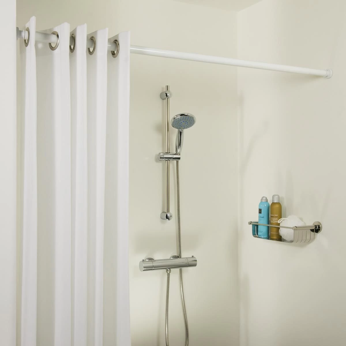 Sealskin Seallux Douchegordijnstang 125-220 Cm - Wit 4 Sealskin Seallux Douchegordijnstang 125-220 Cm - Wit - Image 2