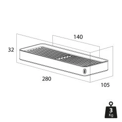 Tiger Cooper Planchet - B 28 Cm - Zwart/Goud -Badkamermeubels Winkel 11049439
