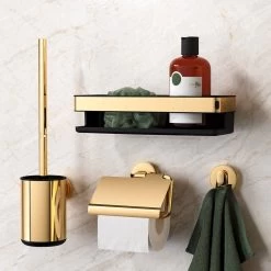 Tiger Cooper Toiletrolhouder Met Klep - Goud -Badkamermeubels Winkel 11049484