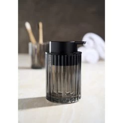 Lisomme Lian Glazen Zeepdispenser Zwart -Badkamermeubels Winkel 11052499