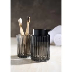 Lisomme Lian Glazen Zeepdispenser Zwart -Badkamermeubels Winkel 11052504