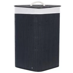 Beliani - MATARA - Mand - Zwart - Bamboehout -Badkamermeubels Winkel 11068932