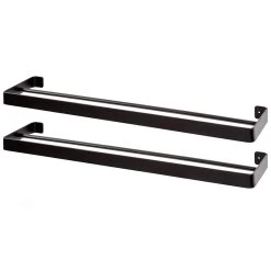 WOOOD Hanna Handdoekenrek - Metaal - Zwart - Set Van 2