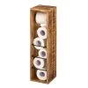 SVJ Toiletpapierhouder Rechthoekig - 17 X 17 X 65 Cm - Hout - Bruin -Badkamermeubels Winkel 11072096