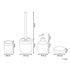 Beliani - HUNCAL - Badkamerset - Wit - Keramiek -Badkamermeubels Winkel 11139887