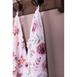 Clayre & Eef Gastendoekje 40x66 Cm Roze Wit Katoen Rozen Toilet -Badkamermeubels Winkel 11245014