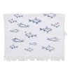 Clayre & Eef Gastendoekje 40x66 Cm Wit Blauw Katoen Vissen Toilet -Badkamermeubels Winkel 11691094
