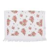 Clayre & Eef Gastendoekje 40x66 Cm Wit Roze Katoen Rozen Toilet -Badkamermeubels Winkel 11691128