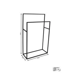 LOFT42 Firm Handdoekenrek – 2 Roedes - Zwart - Metaal -Badkamermeubels Winkel 9456410