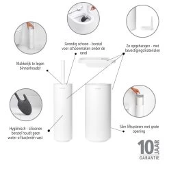 Brabantia MindSet Toiletaccessoires - Set Van 3 - Wit -Badkamermeubels Winkel 9478895
