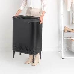 Brabantia Bo Hi Wasbox 2 X 45 L - Matt Black -Badkamermeubels Winkel 9482839